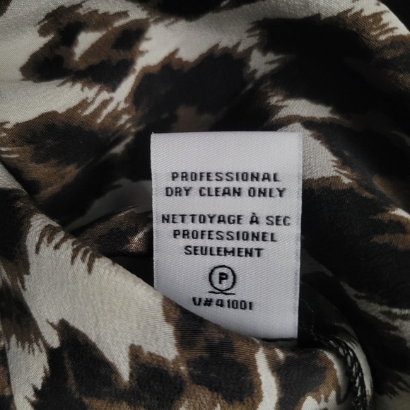 Diane Von Furstenberg DVF Prita Silk Animal Print Long Sleeve Shirtdress Size 0 - Picture 10 of 13